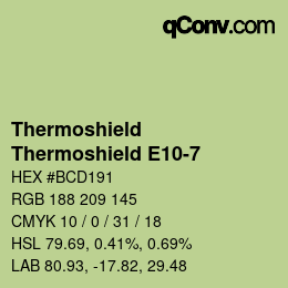 Color code: Thermoshield - Thermoshield E10-7 | qconv.com