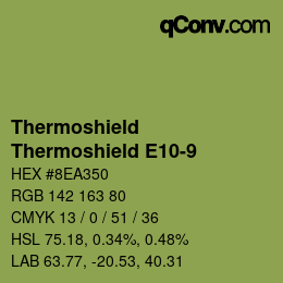 カラーコード: Thermoshield - Thermoshield E10-9 | qconv.com