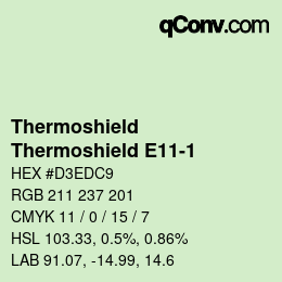 カラーコード: Thermoshield - Thermoshield E11-1 | qconv.com