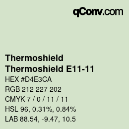 Color code: Thermoshield - Thermoshield E11-11 | qconv.com