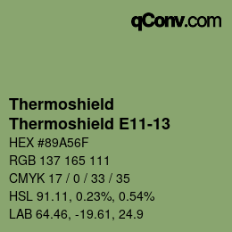 Color code: Thermoshield - Thermoshield E11-13 | qconv.com