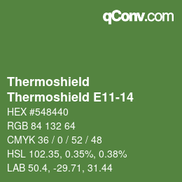 Color code: Thermoshield - Thermoshield E11-14 | qconv.com