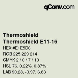 Farbcode: Thermoshield - Thermoshield E11-16 | qconv.com
