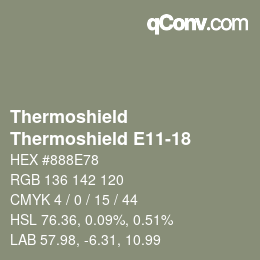 Color code: Thermoshield - Thermoshield E11-18 | qconv.com