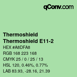 Color code: Thermoshield - Thermoshield E11-2 | qconv.com