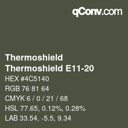 Color code: Thermoshield - Thermoshield E11-20 | qconv.com