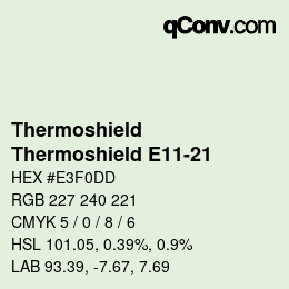 Farbcode: Thermoshield - Thermoshield E11-21 | qconv.com