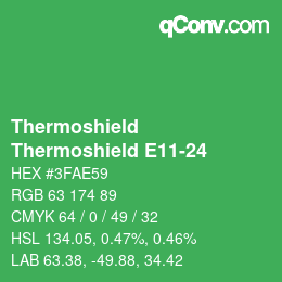 Color code: Thermoshield - Thermoshield E11-24 | qconv.com