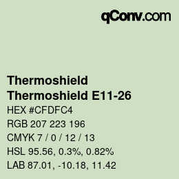 Color code: Thermoshield - Thermoshield E11-26 | qconv.com