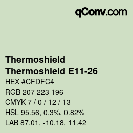 カラーコード: Thermoshield - Thermoshield E11-26 | qconv.com