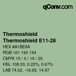 Color code: Thermoshield - Thermoshield E11-28 | qconv.com