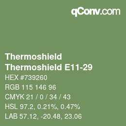 カラーコード: Thermoshield - Thermoshield E11-29 | qconv.com