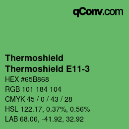 Color code: Thermoshield - Thermoshield E11-3 | qconv.com