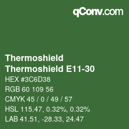Color code: Thermoshield - Thermoshield E11-30 | qconv.com