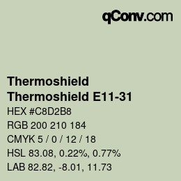 Color code: Thermoshield - Thermoshield E11-31 | qconv.com