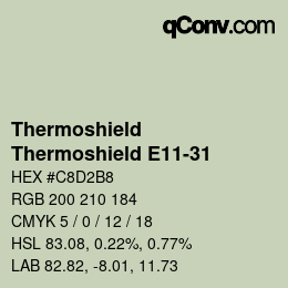 Código de color: Thermoshield - Thermoshield E11-31 | qconv.com