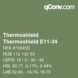 Color code: Thermoshield - Thermoshield E11-34 | qconv.com