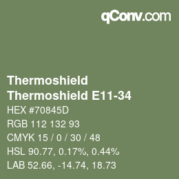 カラーコード: Thermoshield - Thermoshield E11-34 | qconv.com