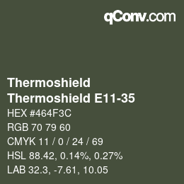 カラーコード: Thermoshield - Thermoshield E11-35 | qconv.com