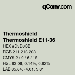 カラーコード: Thermoshield - Thermoshield E11-36 | qconv.com