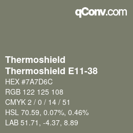 Color code: Thermoshield - Thermoshield E11-38 | qconv.com