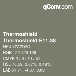 Código de color: Thermoshield - Thermoshield E11-38 | qconv.com