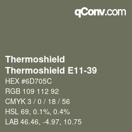 カラーコード: Thermoshield - Thermoshield E11-39 | qconv.com