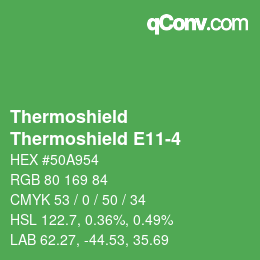 カラーコード: Thermoshield - Thermoshield E11-4 | qconv.com
