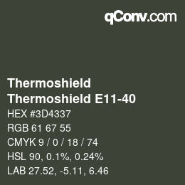 Color code: Thermoshield - Thermoshield E11-40 | qconv.com