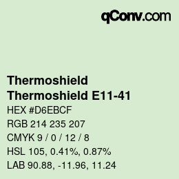 カラーコード: Thermoshield - Thermoshield E11-41 | qconv.com
