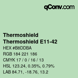 Color code: Thermoshield - Thermoshield E11-42 | qconv.com