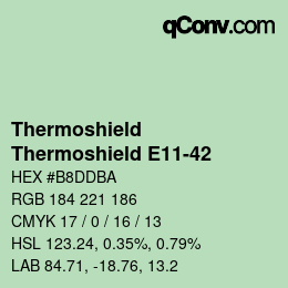 Code couleur: Thermoshield - Thermoshield E11-42 | qconv.com
