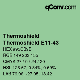 Color code: Thermoshield - Thermoshield E11-43 | qconv.com