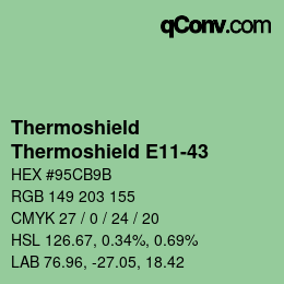 Código de color: Thermoshield - Thermoshield E11-43 | qconv.com
