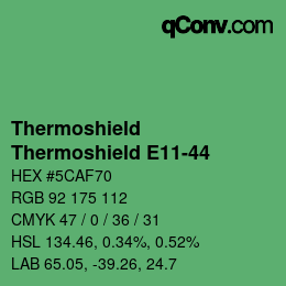 カラーコード: Thermoshield - Thermoshield E11-44 | qconv.com