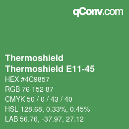 カラーコード: Thermoshield - Thermoshield E11-45 | qconv.com