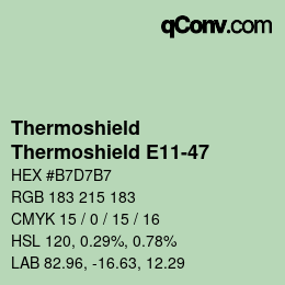 Color code: Thermoshield - Thermoshield E11-47 | qconv.com