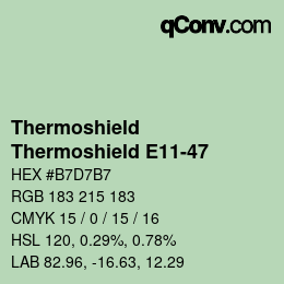 Code couleur: Thermoshield - Thermoshield E11-47 | qconv.com
