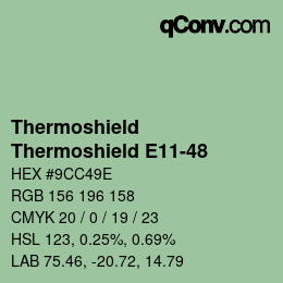 Color code: Thermoshield - Thermoshield E11-48 | qconv.com