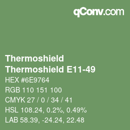 Color code: Thermoshield - Thermoshield E11-49 | qconv.com