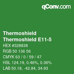 Color code: Thermoshield - Thermoshield E11-5 | qconv.com
