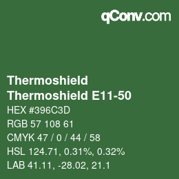 Color code: Thermoshield - Thermoshield E11-50 | qconv.com