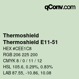 Code couleur: Thermoshield - Thermoshield E11-51 | qconv.com