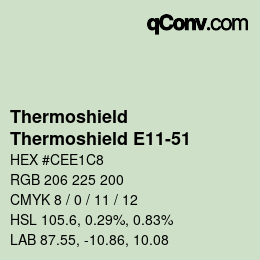 カラーコード: Thermoshield - Thermoshield E11-51 | qconv.com