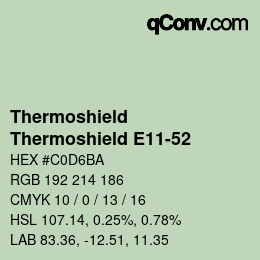 カラーコード: Thermoshield - Thermoshield E11-52 | qconv.com