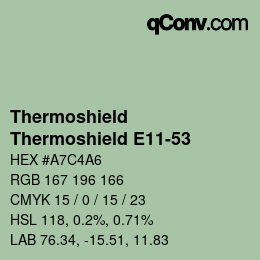 Color code: Thermoshield - Thermoshield E11-53 | qconv.com