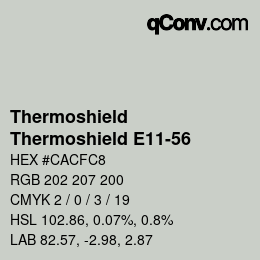 Color code: Thermoshield - Thermoshield E11-56 | qconv.com