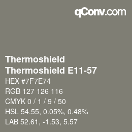 カラーコード: Thermoshield - Thermoshield E11-57 | qconv.com