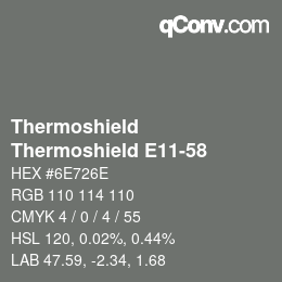 カラーコード: Thermoshield - Thermoshield E11-58 | qconv.com