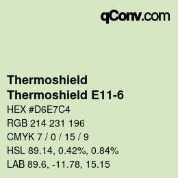Código de color: Thermoshield - Thermoshield E11-6 | qconv.com